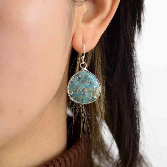 Natural Stone Teardrop Earrings - Trendsi