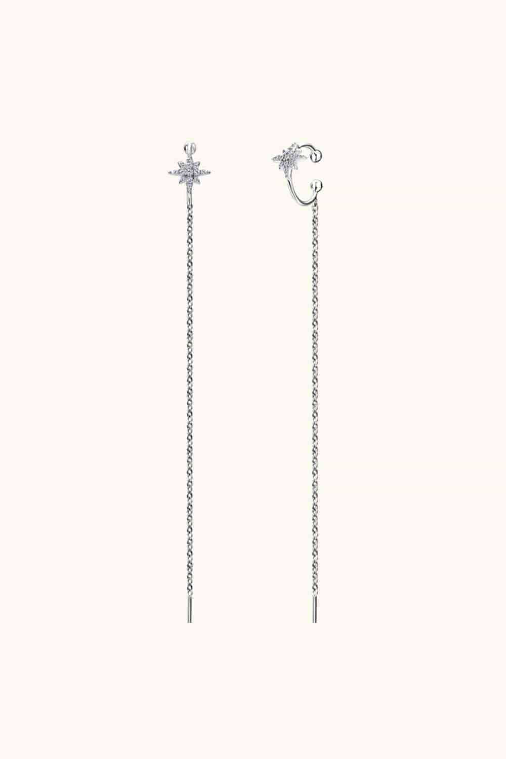 Moissanite 925 Sterling Silver Threader Earrings - Trendsi - Flyclothing LLC