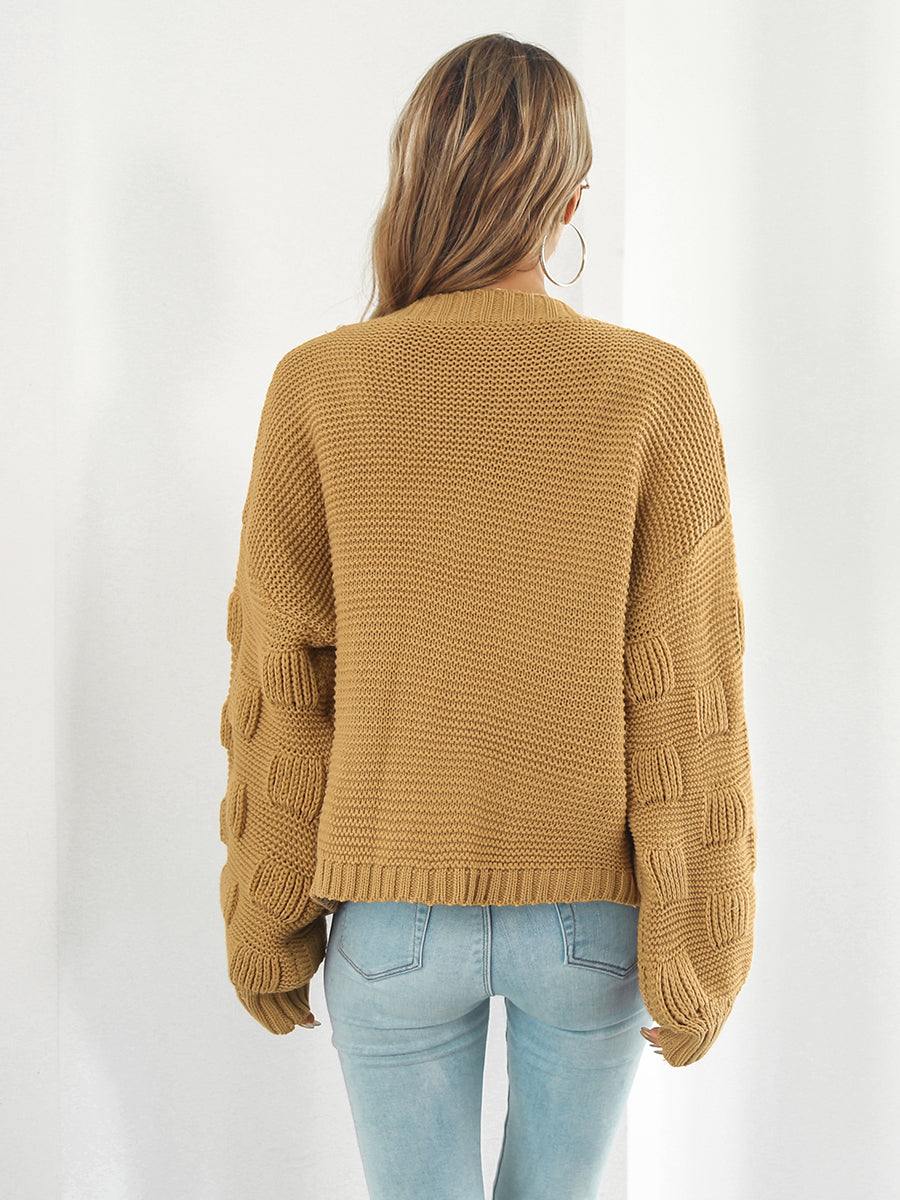 Open Front Ribbed Trim Cardigan - Trendsi