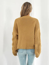 Open Front Ribbed Trim Cardigan - Trendsi - Flyclothing LLC