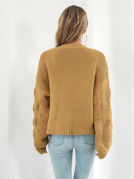 Open Front Ribbed Trim Cardigan - Trendsi