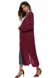Long Sleeve Open Front Buttoned Cardigan - Trendsi - Flyclothing LLC