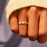 Flower Shape 925 Sterling Silver Zircon Ring - Trendsi