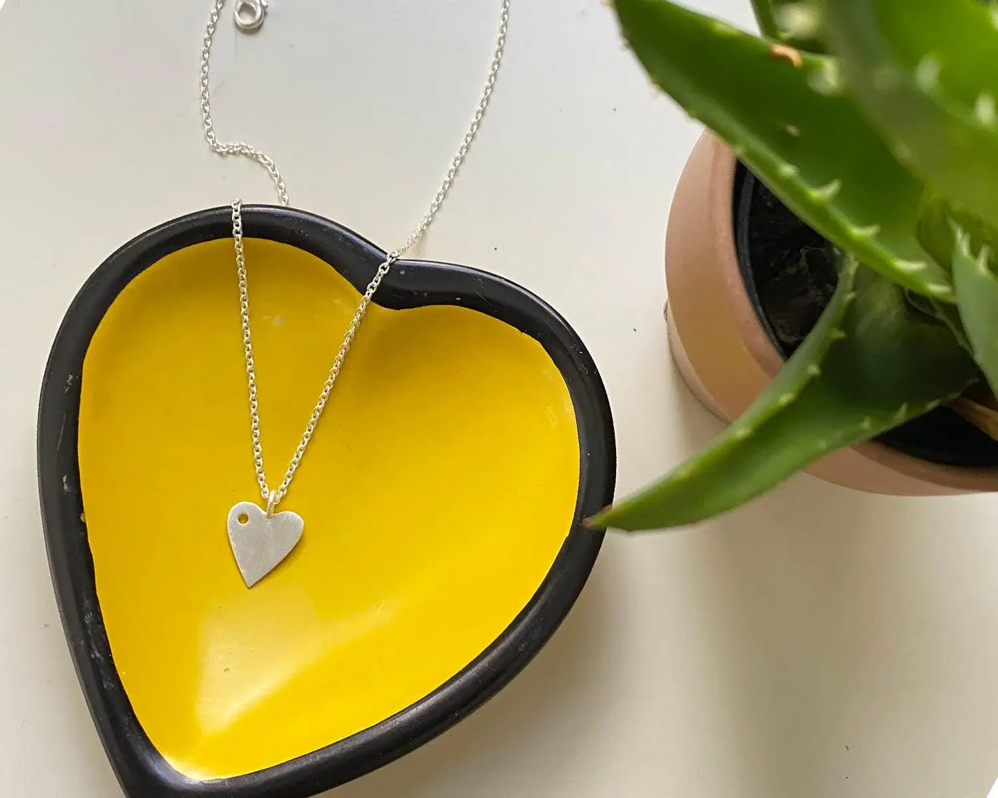 Silverpolished Heart Necklace - Asha Handicrafts - Flyclothing LLC