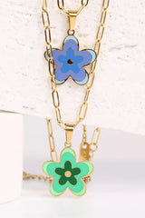 Flower Pendant Stainless Steel Necklace - Trendsi - Flyclothing LLC