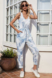 Tie-Dye Sleeveless Jumpsuit with Pockets - Trendsi - Flyclothing LLC
