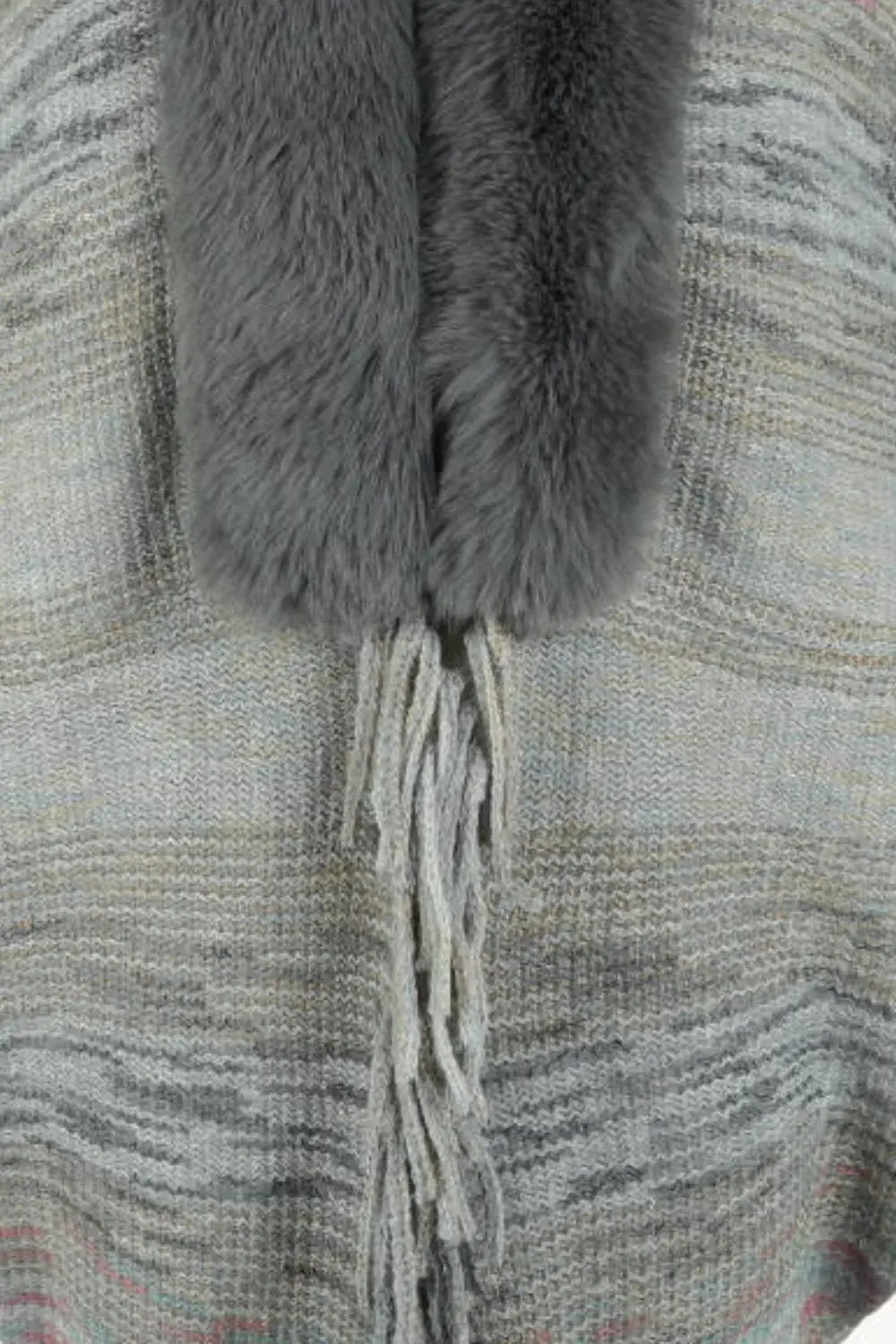 Open Front Fringe Hem Poncho - Trendsi - Flyclothing LLC