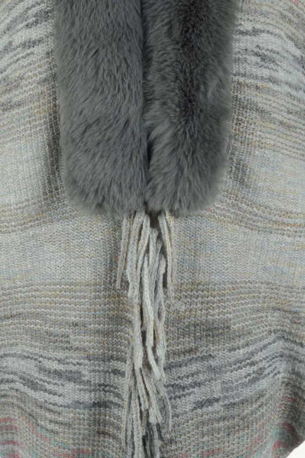 Open Front Fringe Hem Poncho - Trendsi - Flyclothing LLC