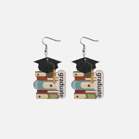 School Theme Wooden Dangle Earrings - Trendsi - Flyclothing LLC