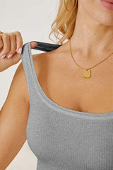 Square Neck Wide Strap Tank - Trendsi - Flyclothing LLC