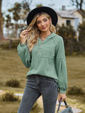 Cable-Knit Dropped Shoulder Hoodie - Trendsi