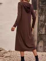 Striped Zip Front Hooded Dress - Trendsi - Flyclothing LLC