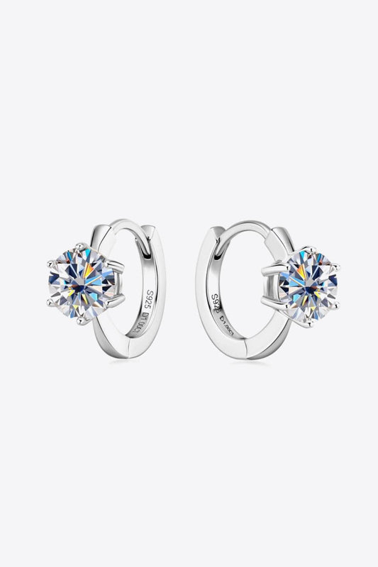 2 Carat Moissanite 925 Sterling Silver Huggie Earrings - Trendsi