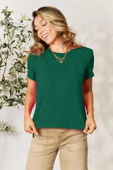 Basic Bae Full Size Round Neck Short Sleeve T-Shirt - Trendsi - Flyclothing LLC