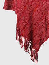 Fringe Hem Hooded Poncho - Trendsi - Flyclothing LLC