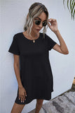 Round Neck Short Sleeve Mini Dress - Trendsi - Flyclothing LLC