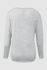 Cutout Round Neck Long Sleeve T-Shirt - Trendsi