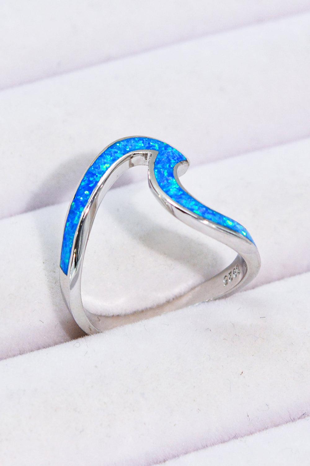 Opal Contrast 925 Sterling Silver Ring - Flyclothing LLC