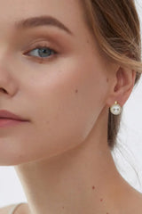 Moissanite Pearl 925 Sterling Silver Earrings - Trendsi - Flyclothing LLC
