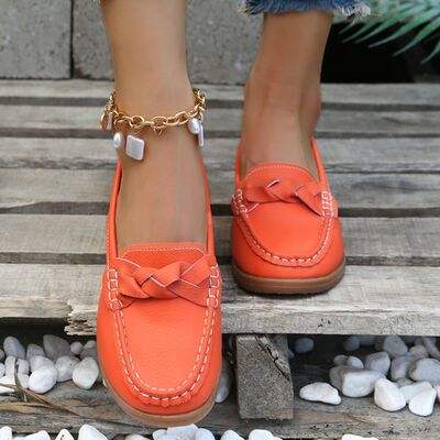 Weave Wedge Heeled Loafers - Trendsi - Flyclothing LLC