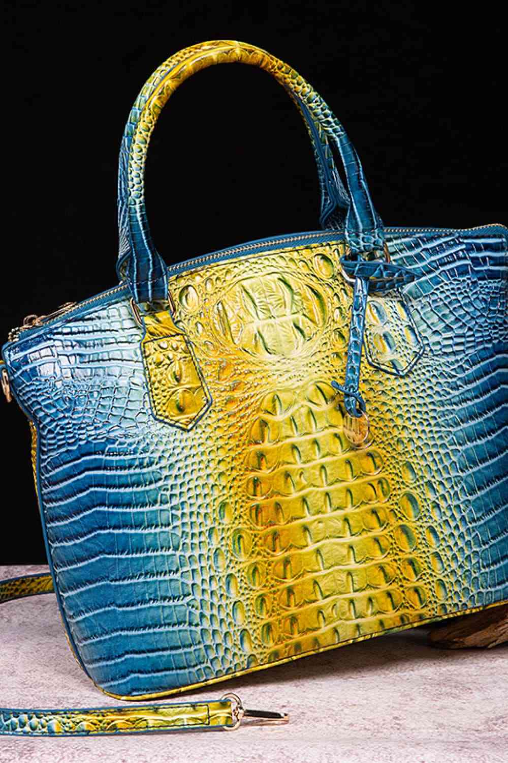 Gradient PU Leather Handbag - Trendsi - Flyclothing LLC