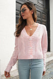 Cable-Knit Button Down Cardigan - Trendsi