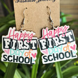 School Theme Wooden Dangle Earrings - Trendsi - Flyclothing LLC