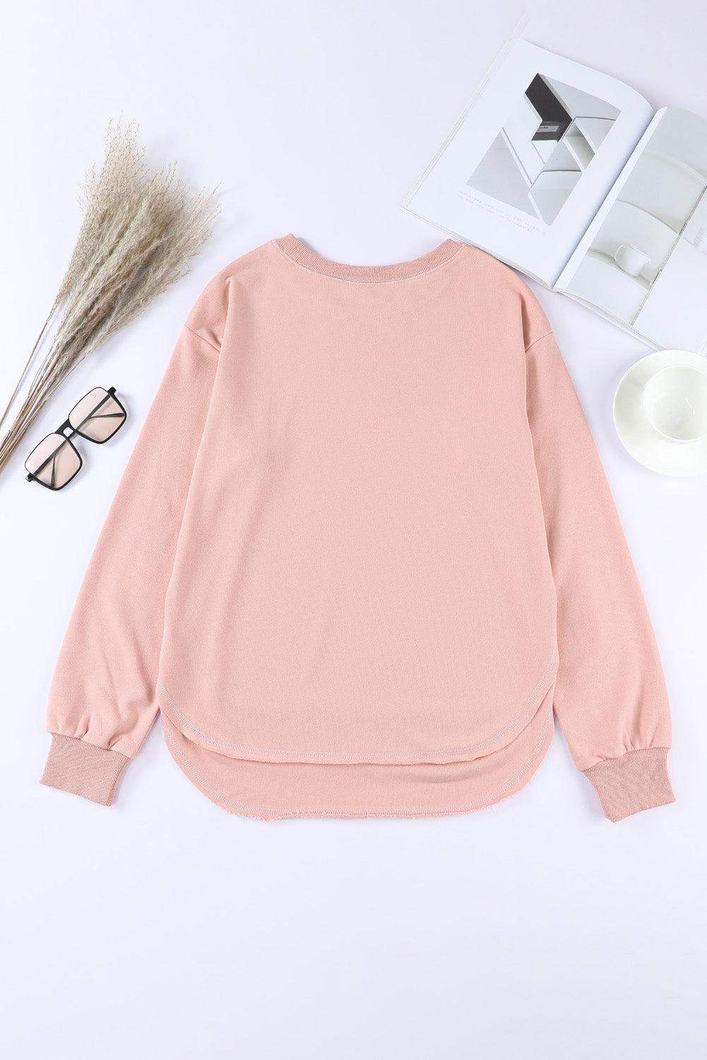 Side Slit Drop Shoulder Sweatshirt - Trendsi - Flyclothing LLC