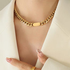 18K Gold-Plated Chain Necklace - Trendsi