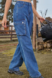 Loose Fit Long Jeans with Pockets - Trendsi