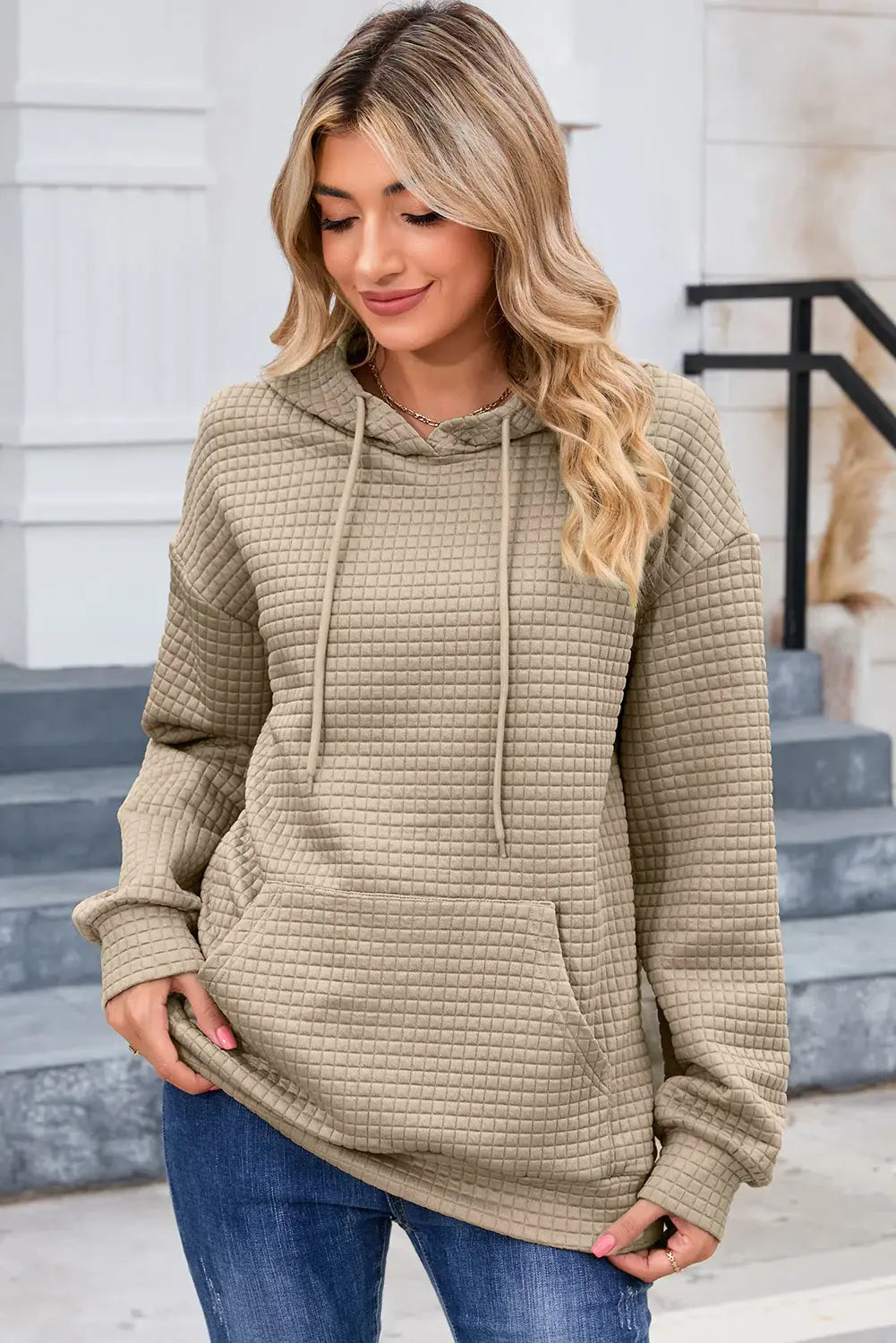 Dropped Shoudler Pocketed Hoodie - Trendsi - Flyclothing LLC