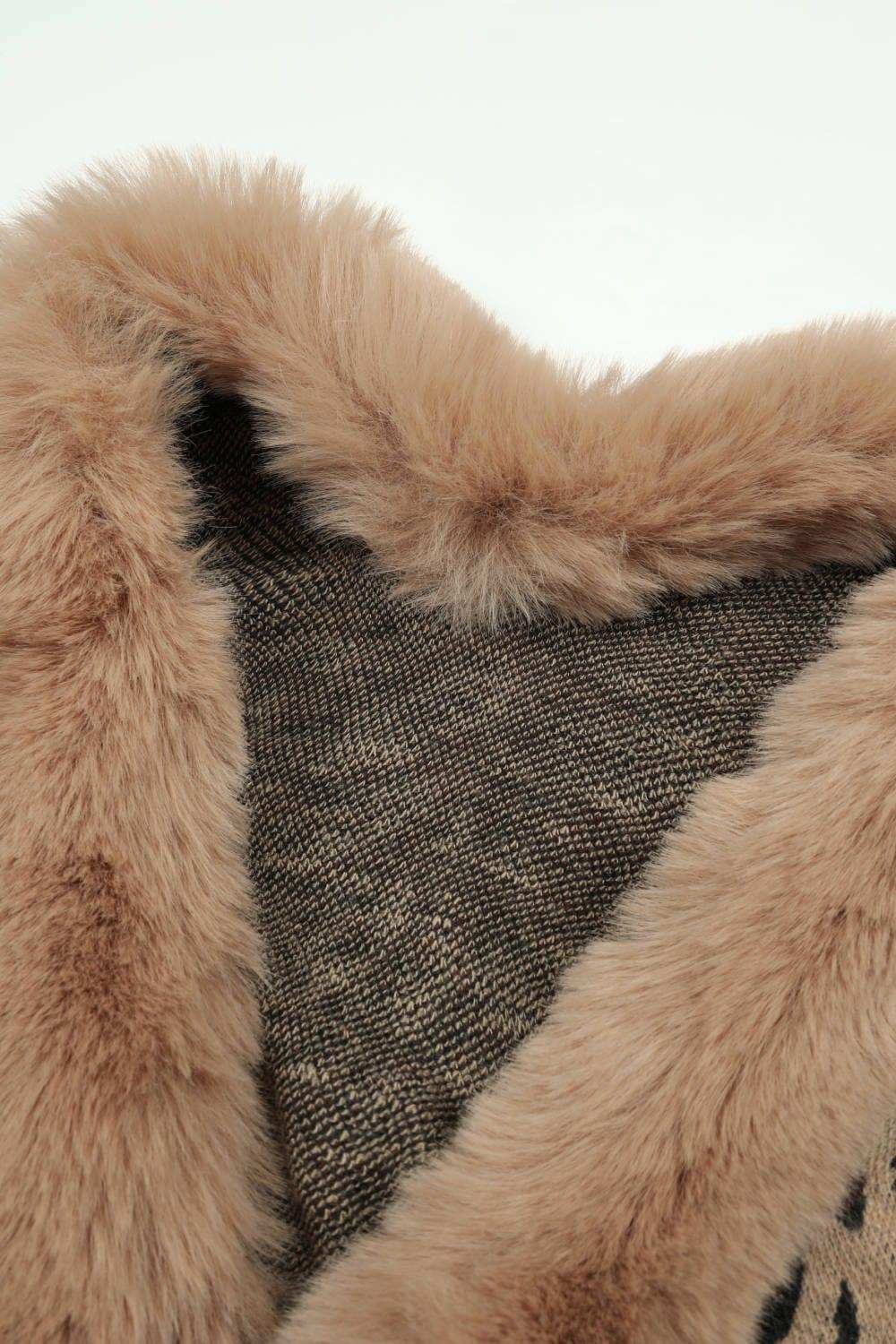 Leopard Open Front Poncho - Trendsi - Flyclothing LLC