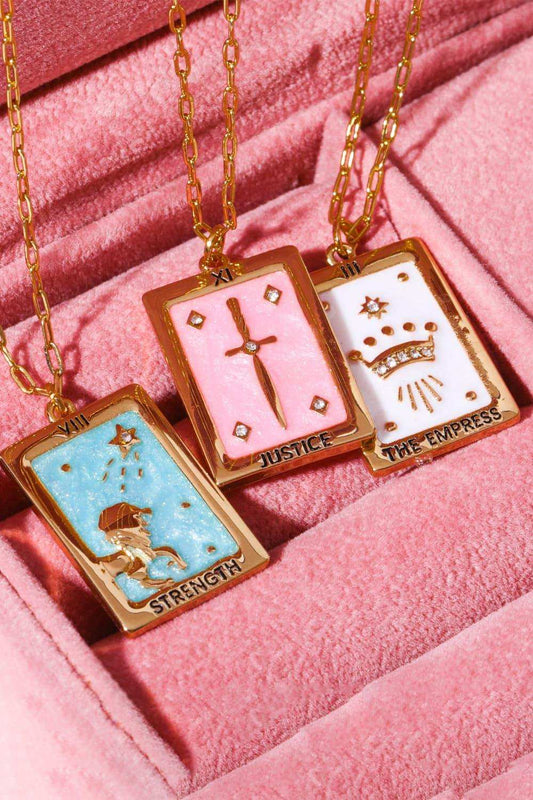 Tarot Card Pendant Copper Necklace - Trendsi - Flyclothing LLC
