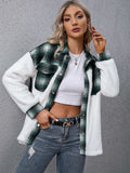 Plaid Collared Neck Button Down Jacket - Trendsi - Flyclothing LLC