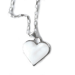 Corazon Blanco White Heart Pendant with Chain - Artisana