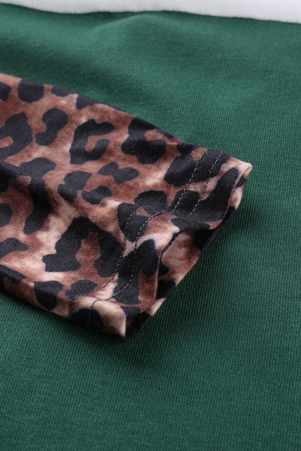 Leopard Color Block Open Front Longline Cardigan - Flyclothing LLC