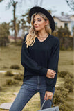V-Neck Dropped Shoulder Blouse - Trendsi - Flyclothing LLC