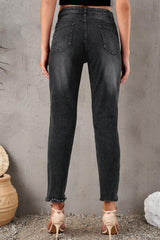 Stylish Distressed Cropped Jeans - Flyclothing LLC