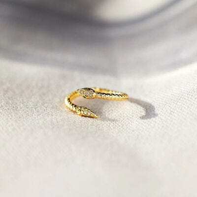 Snake Shape 18K Gold-Plated Bypass Ring - Trendsi - Flyclothing LLC