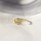 Snake Shape 18K Gold-Plated Bypass Ring - Trendsi