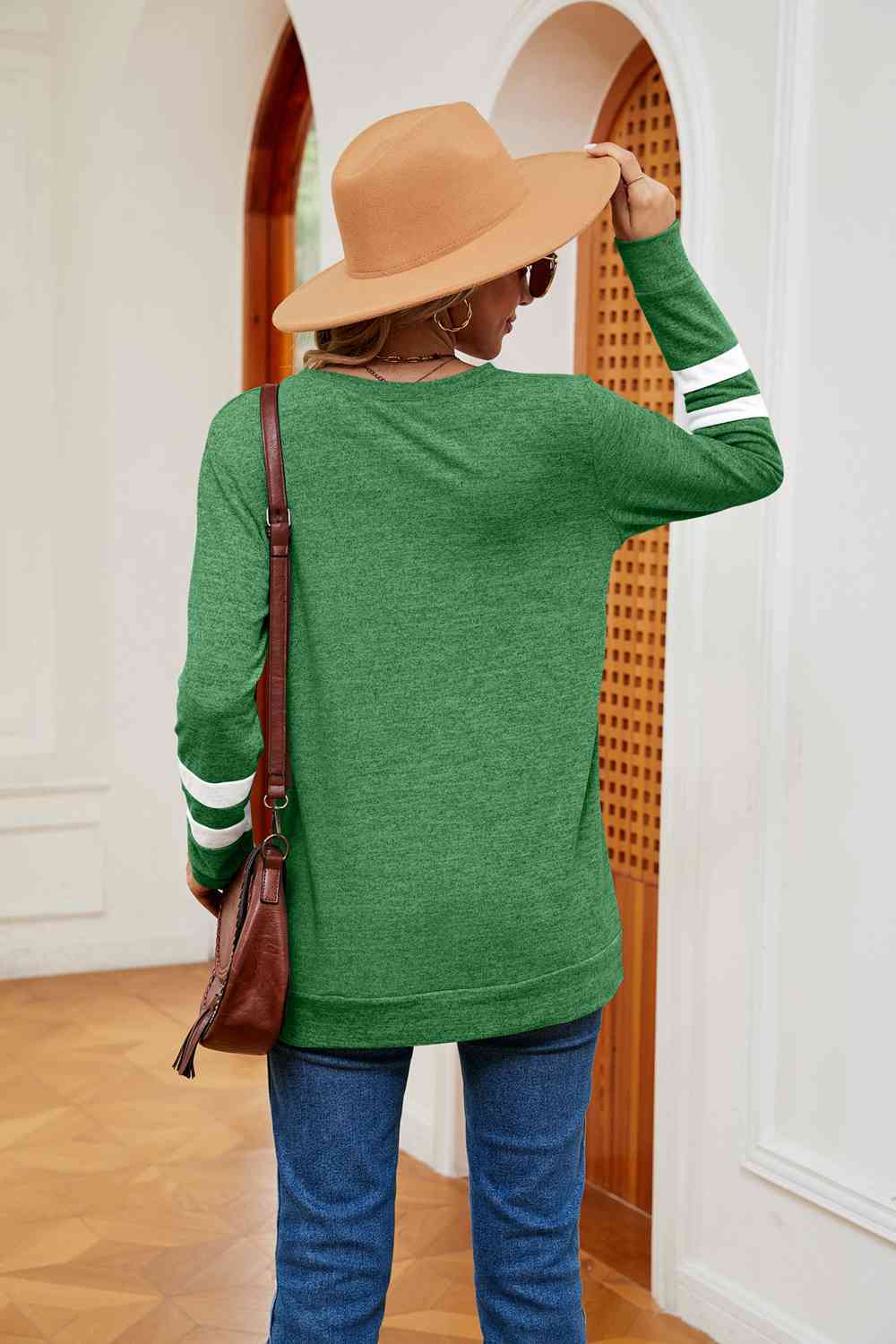 V-Neck Long Sleeve T-Shirt - Trendsi - Flyclothing LLC