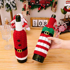2-Piece Cable-Knit Wine Bottle Covers - Trendsi