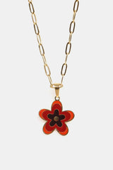 Flower Pendant Stainless Steel Necklace - Trendsi - Flyclothing LLC