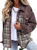Plaid Button Up Dropped Shoulder Jacket - Trendsi - Flyclothing LLC