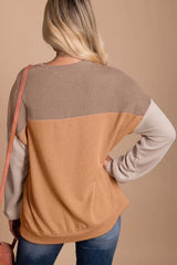 Color Block Dropped Shoulder T-Shirt - Trendsi - Flyclothing LLC