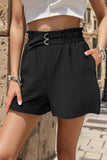 Pocketed Double Buckle High Waist Shorts - Trendsi