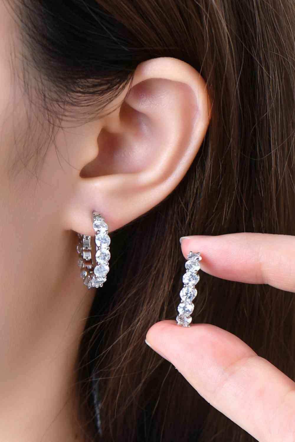 7.2 Carat Moissanite 925 Sterling Silver Earrings - Trendsi - Flyclothing LLC