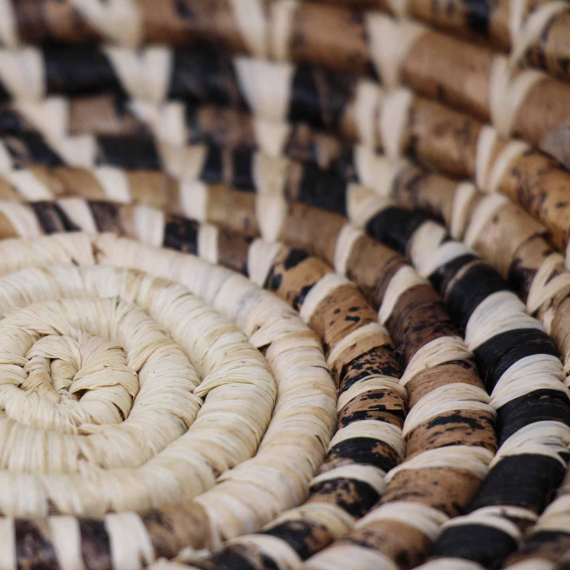Woven Sisal Basket, Wheat Stalk Spirals In Natural - Flyclothing LLC