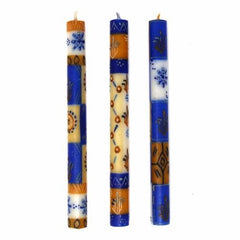 Tall Hand Painted Candles - Three in Box - Durra Design - Nobunto - Flyclothing LLC