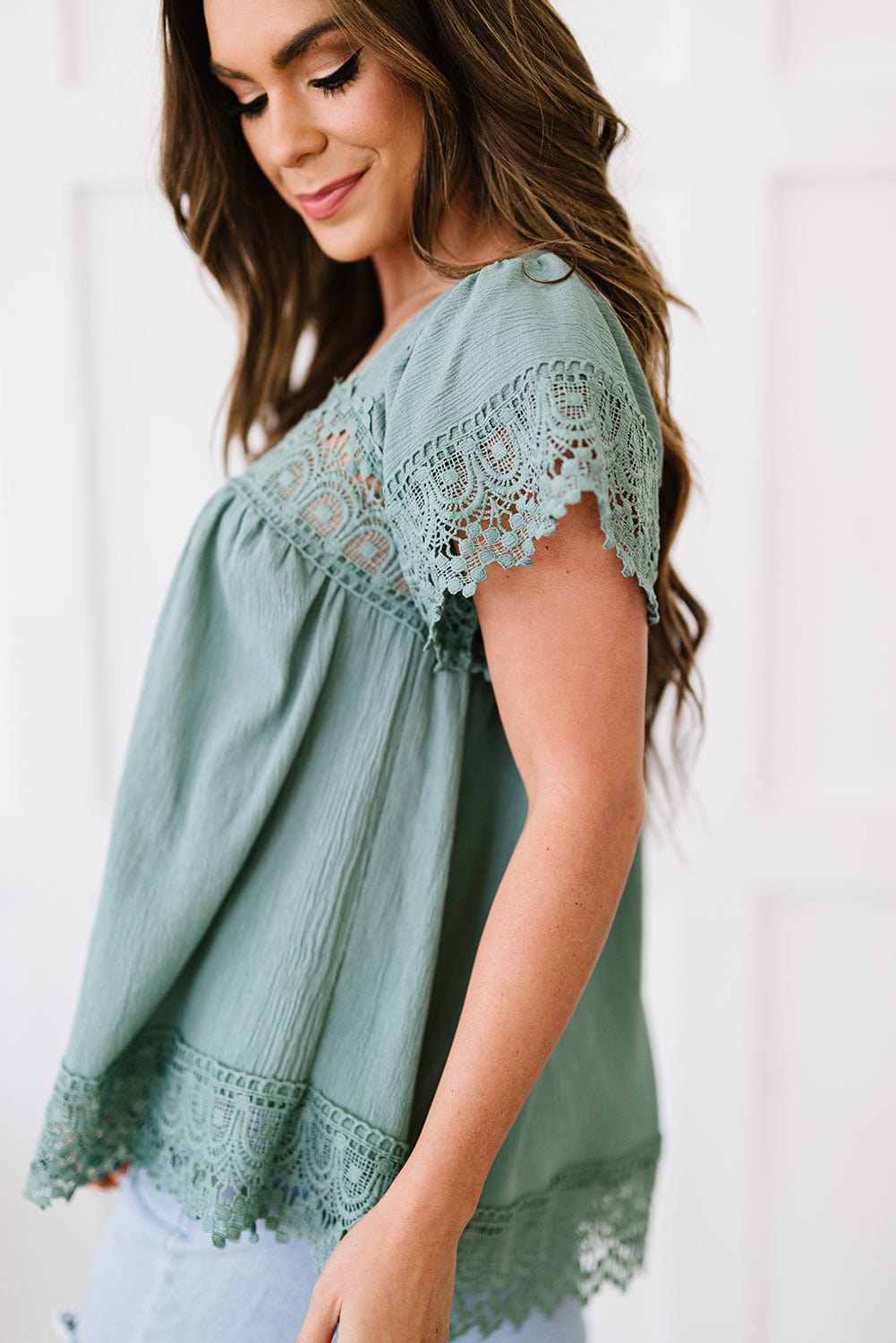 Women Mock Neck Lace Blouses Long Sleeve Mesh Tops Elegant
